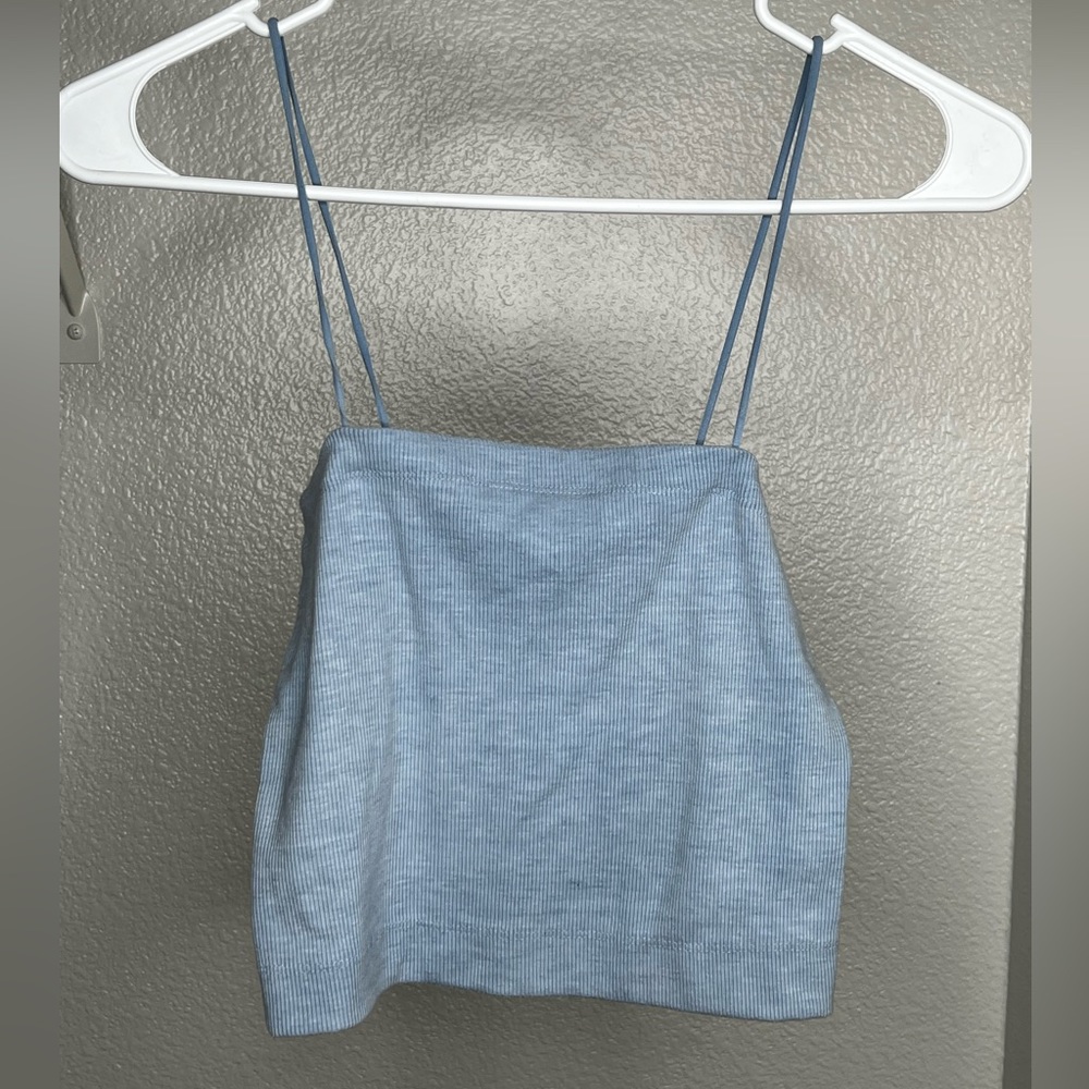 American eagle baby blue cropped spaghetti strap top